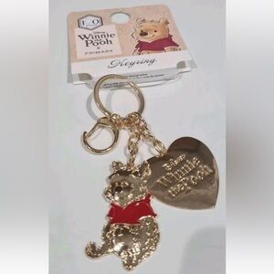 DISNEY WINNIE THE POOH 100 YEARS METAL KEYRING BAG CHARM BNWT PRIMARK